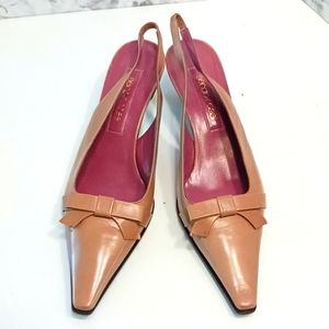 sergio rossi Sling back Tan Heels 6.5